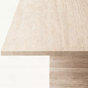 Tavolo da Pranzo Rettangolare in Travertino Beige Italiano di Lusso Contemporaneo Personalizzato per 10 Persone, per Casa e Hotel - Product Image 3