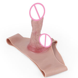 NNSX Pantalones con Dildo Hueco <span class=keywords><strong>de</strong></span> Silicona <span class=keywords><strong>de</strong></span> 9.29'' con Funda para Pene, Extensor <span class=keywords><strong>de</strong></span> Pene para Hombres, Condón Reutilizable para Parejas Adultas, Agrandador - Product Image 4