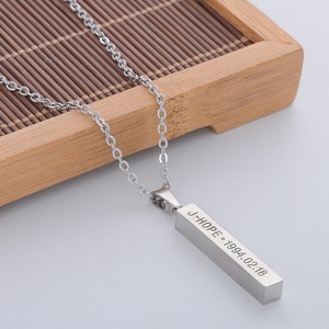 <span class=keywords><strong>Collar</strong></span> <span class=keywords><strong>de</strong></span> Acero Inoxidable Unisex con Barra Vertical, Estilo EXO TFBOYS, para Regalo <span class=keywords><strong>de</strong></span> Aniversario, para Uso Personal y en Grupo - Product Image 4