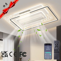 Ventilateur de plafond moderne sans pales avec protection oculaire à spectre complet, lumière LED, télécommande, moteur DC, CRI 90 élevé