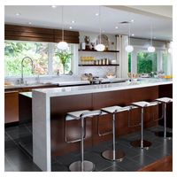 Meubles de cuisine modulaires modernes PRIMA en bois massif laqué, finition Shaker, avec comptoir en marbre et robinet, garantie 5 ans pour appartement