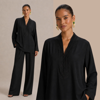 Ensemble 2 pièces personnalisé haut de gamme, tunique et pantalon large, tenue quotidienne musulmane, vente en gros OEM ODM, ensemble hijab Koweït