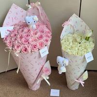 Kertas Kraft Hari Valentine Cina untuk Membungkus Buket Es Krim Mawar Perlengkapan Bunga DIY Penggunaan Industri Bunga