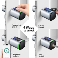 Cerradura Inteligente de Alta Calidad con Control Remoto Tuya y Huella Dactilar para Puerta de Madera, Cilindro para Oficina u Hogar, para Puerta de Aluminio