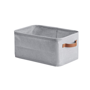 Fabric <b>Storage</b> Basket Grey Rectangle Foldable Clothing Organizer for Bedroom Wardrobe - Product Image 2