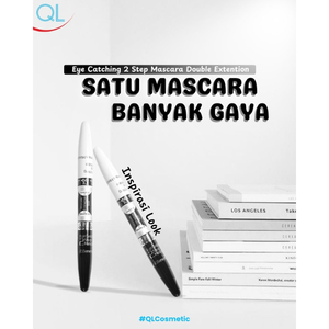 QL Eye Catching 2 Step <b>Mascara</b> Curly in rich black, a halal-certified, chemical cream formula that delivers stunning - Product Image 6
