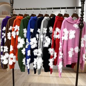 Sudadera con Capucha de Punto Largo y Grueso de Alta Calidad, 450g, 100% Algodón, Diseño Gráfico 3D de Corona, Transpirable - Product Image 2