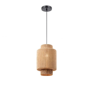 Lampe suspendue en rotin et corde de chanvre de style Wabi-sabi, forme de lustre, plusieurs couches, design décoratif, suspension LED à intensité variable, café