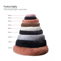 Coussin rond en peluche pour animaux de compagnie, lit chaud d'hiver pour chien et chat, coussin moelleux en forme de donut, tapis antidérapant pour chien, vente en gros disponible