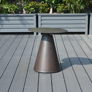 <span class=keywords><strong>Tavolino</strong></span> da Caffè Moderno in Alluminio Verniciato a Polvere per Esterni, Impermeabile, Piccolo Tavolo da Esterno per Bordo Piscina, Progetti Caffè, Colore Legno - Product Image 4