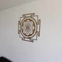 Art mural en métal Metatron Art déco en fonte Géométrie sacrée Méditation Sri Yantra Décoration spirituelle pour la maison à bas prix