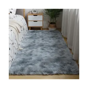 Çevre dostu Anti kayma halı yumuşak ipeksi pürüzsüz polyester halı için yatak odası halısı özelleştirilmiş PVC peluş yıldız nokta kabarık alan kilim