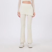 Nouvelle conception respirant doux pour la peau taille haute jambe évasée 2 en 1 pantalon Gym Yoga danse porter des pantalons évasés pour les femmes