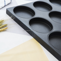 Meistverkaufte Hamburgerbrötchen-Backform Aluminium-Stahl Antihaft-Muffin-Backblech