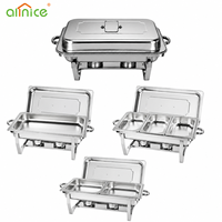 Réchauds professionnels Allnice pour la restauration, équipement rectangulaire en acier inoxydable pour maintenir les aliments au chaud, pour hôtels et restaurants