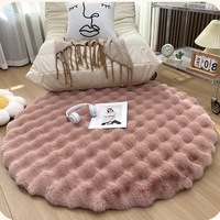 Tapis moderne en fausse fourrure de lapin en polyester, fabrication nordique, antidérapant, à poils longs, résistant au feu, idéal pour salon et convient aux animaux domestiques