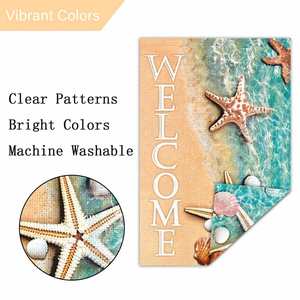 12X18In New Design Burlap Garden Flags Sea Star Welcome Outdoor Decorations for <b>Pool</b> Lake Yard-Display <b>Accessories</b> - Product Image 5