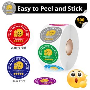 Autocollant personnalisé en vinyle pour sac de biscuits fait main, étiquette de rappel de commentaire 5 étoiles pour livraison de nourriture fraîche, merci pour votre commande - Product Image 5