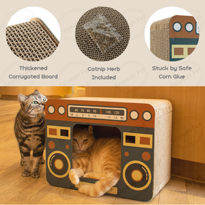 Maison ondulée de <span class=keywords><strong>chat</strong></span> de <span class=keywords><strong>carton</strong></span> de boîte de griffoir de <span class=keywords><strong>chat</strong></span> de nouvelle conception <span class=keywords><strong>pour</strong></span> les chats d'intérieur - Product Image 2