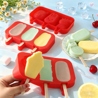 Moules en silicone écologiques à formes de dessins animés multiples, moules de haute qualité pour sucettes glacées et glaces pour les tout-petits, fabrication maison de produits congelés