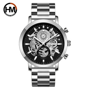 Nuevo Reloj de Hombre HM1094 de Marca, Alta Calidad, Estilo Ejecutivo y Casual, Calendario Hueco, Cuarzo, Correa de Acero Inoxidable y Aleación - Product Image 4