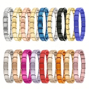 Fashion Trendy Stainless Steel Geometric Charm <b>Bracelet</b> High Sensitivity Detachable Connector Module Gold Plated Unisex Jewelry - Product Image 3