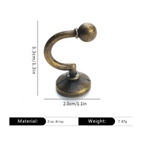 Patère murale simple en alliage de zinc bronze antique vintage - Décoration murale multifonctionnelle portable pour la maison