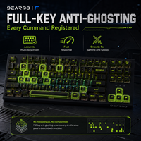 Clavier mécanique de jeu F87 à touches complètes anti-ghosting, trois modes, 2.4G filaire, touches transparentes fumées, hot-swap complet, RGB, pour ordinateur de bureau
