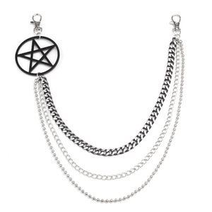 Cadena de Pantalón de Tres Capas con Anillo de Estrella de Cinco Puntas, Cadena de Cintura de Aleación de Zinc, Accesorio de Moda para Halloween - Product Image 5