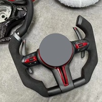 Volant en cuir et fibre de carbone en forme de D pour BMW F10/F30/E90/E92/E60, personnalisable avec LED et surpiqûres colorées, prix usine, 3 branches