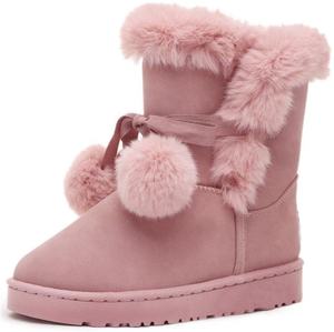<span class=keywords><strong>Bottes</strong></span> d'hiver en fourrure mignonne pour femmes YL-1288, <span class=keywords><strong>bottes</strong></span> en fourrure synthétique confortables pour le temps froid, à lacets et pompon - Product Image 1