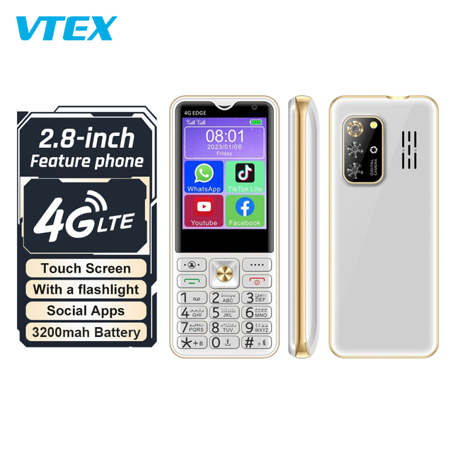 Mini Mobile Phone 2.8 Inch Cell 2 Mega Pixels 3200Mah Battery Flashlight Android Os Feature Phone