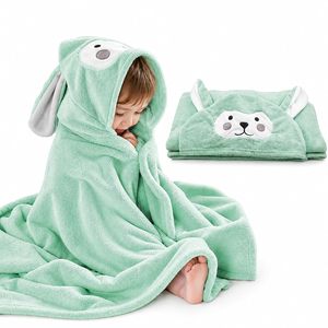 85*150cm Custom Children Animal Design <b>Kids</b> Bath Towel Soft Absorbent Velvet Coral Fleece Baby Hooded Bath Towel - Product Image 1