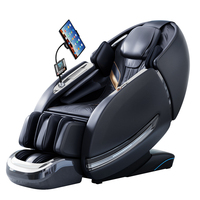 Sillón de Masaje 3D de Cuero Moderno con Compresión Caliente para Cuello y Pies, Diseño Portátil de Gravedad Cero para Uso Doméstico