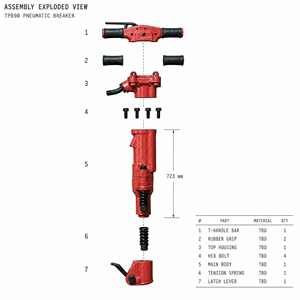 <span class=keywords><strong>Marteau</strong></span> perforateur <span class=keywords><strong>pneumatique</strong></span> TPB90, <span class=keywords><strong>marteau</strong></span> briseur à air TPB40 TPB60 TPB90 pour la démolition <span class=keywords><strong>de</strong></span> pierres - Product Image 2