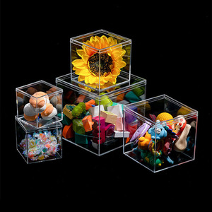 Clear Acrylic Jewelry Box Transparent Square Candy Gift Box Dessert Tiramisu <strong>Container</strong> <strong>Plastic</strong> Packaging Storage Box <strong>Lid</strong> - Product Image 3