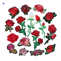 Écusson personnalisé brodé de fleurs à appliquer, 50 pièces, pour artisanat, couture, vêtements et Scrapbooking décoratifs