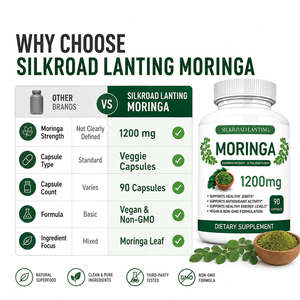 Cápsulas de Moringa 1200 mg, Polvo de Hoja, 90 Unidades, Vegano, Sin GMO, Suplemento Dietético, Antioxidante para Articulaciones, Apoyo Energético - Product Image 5