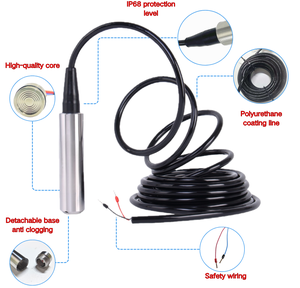 IP68 chìm đầu dò cáp 20m độ sâu 40m cáp 4-20mA đầu ra kép mực nước cảm biến nhiệt độ <span class=keywords><strong>Transmitter</strong></span> 20m độ sâu 40m - Product Image 2