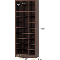 Armoire à chaussures en bois personnalisable avec 30 compartiments indépendants grand organisateur d'entrée de stockage pour le salon