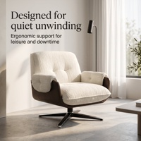 Fauteuil d'appoint pivotant en tissu de style minimaliste italien, fauteuil rembourré design avec base en métal, fauteuil lounge pour salon, villa, hôtel