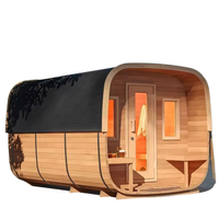 Sauna Uap Luar Ruangan Bungalow Taman untuk 6 Orang, Kayu Solid Keluarga, Finlandia