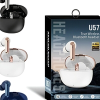 Écouteurs sans fil U57 Bluetooth 5.4 TWS, casque véritablement sans fil avec chargement Type C pour usage quotidien