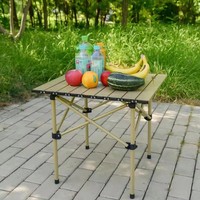 Table de camping pliante en métal pour l'extérieur