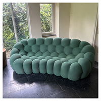 Fauteuil en tissu design 2026, 1/2/3 places, canapé bulle incurvé en textile
