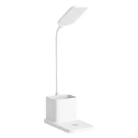 Lampe de table LED sans fil moderne 15W DC avec chargeur sans fil QI, gradation à trois niveaux, design simple et flexible pour la lecture – Ventes Flash