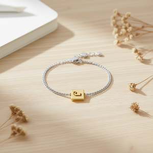 Bracciale Charm Angelina Placcato Oro con Lettera J, Gioiello Unisex alla Moda, Idea Regalo - Product Image 5