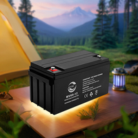 Batterie gel solaire AGM 12V 65Ah produite en usine, type scellé VRLA au plomb-acide pour systèmes d'alimentation électrique