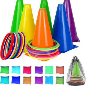 Juego de Conos de Plástico para Lanzar Anillos, Juego de Carnaval al Aire Libre para Niños y Adultos, Diversión en el Patio Trasero, Juego para Fiestas de Cumpleaños - Product Image 6