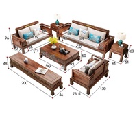 Neues chinesisches Wohnzimmer-Sofa-Set aus Massivholz mit geschnitztem Ananasholz, hochwertige Massivholzmöbel für Villa-Wohnzimmer